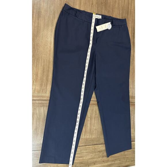 NWT Charter Club Curvy Fit Tummy Slimming Slim Leg Ankle Navy Blue Pants Size 16 - Picture 10 of 12